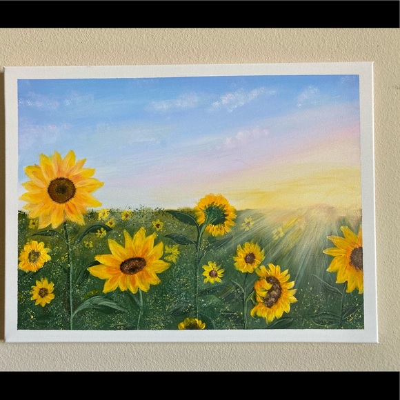 Sunflower field painting